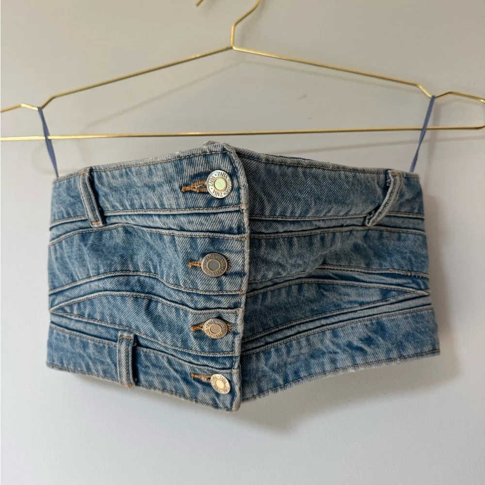 Zara Denim Crop Tube Top 💙 - Picture 4 of 4